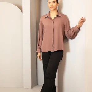 Mauve Cherry georgette Shirt Women