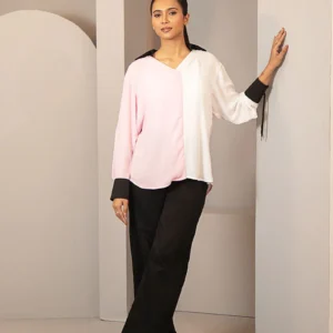 Baby Pink Cherry georgette Shirt Women