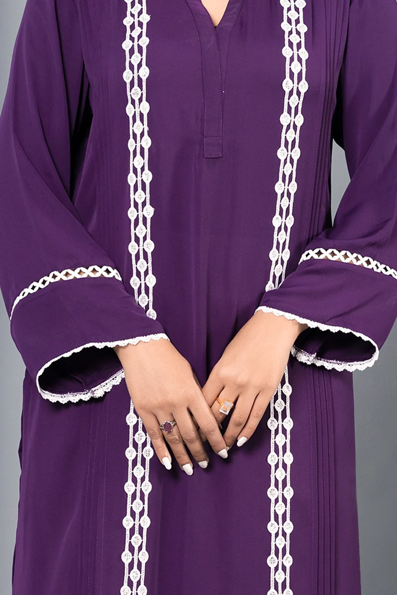 Purple Cherry Georgette Kurti Women - Image 2