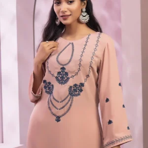 Baby Pink Cherry Georgette Kurti