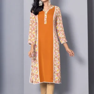 Brown Cherry Georgette Kurti Women