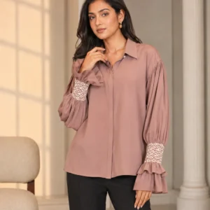 Mauve Cherry georgette Shirt Women